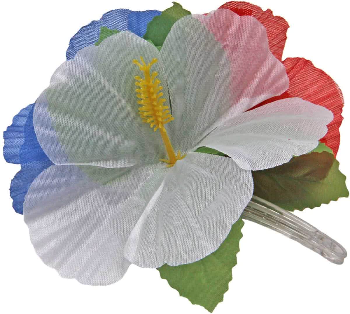 Hawai haarclip bloemen rood-wit-blauw