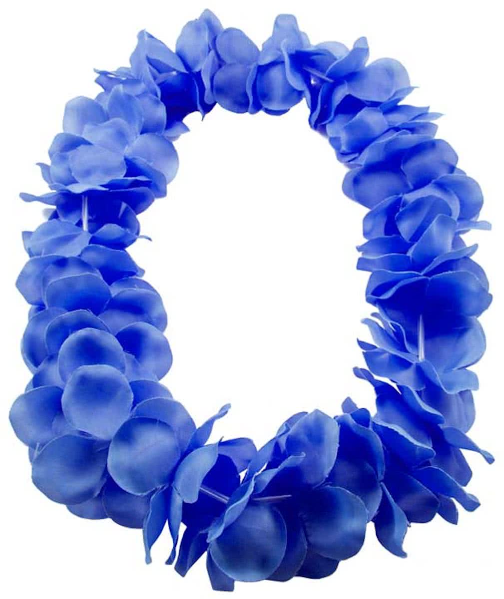 Hawai krans neon blauw 9.5cm