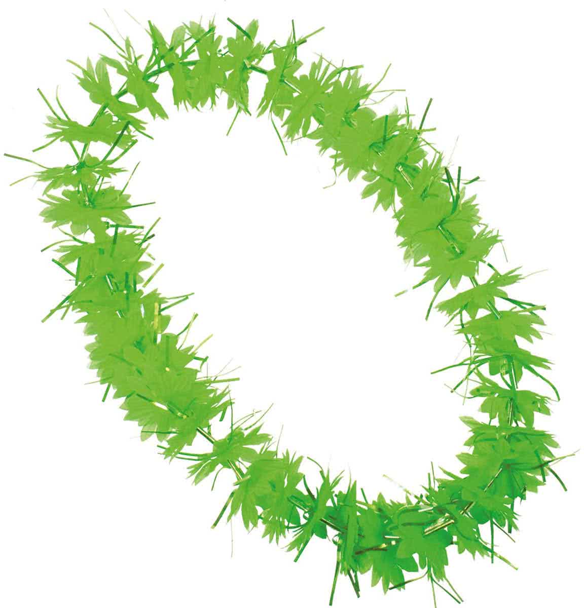 Hawaii krans groen met tinsels
