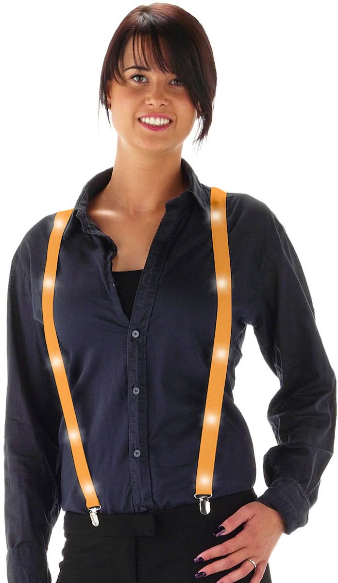 LED Suspenders - Neon Oranje