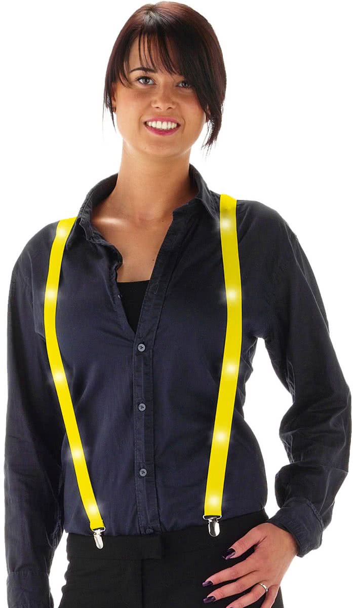 LED Suspenders Neon Yellow