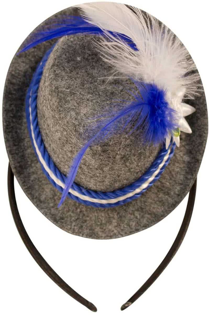 Tiara mini Trilby hoed blauw Oktoberfest