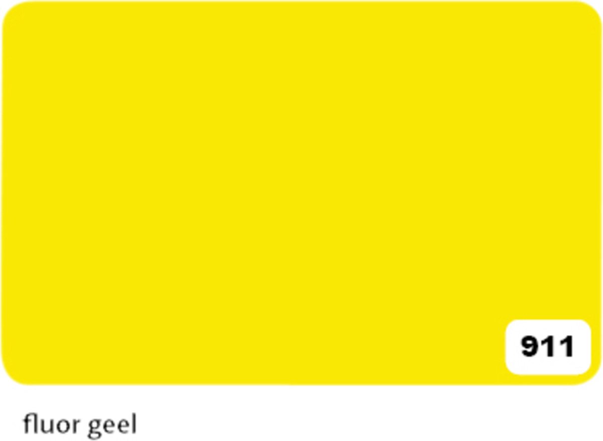 Etalagekarton folia 48x68cm 380gr nr911 fluor geel - 10 stuks