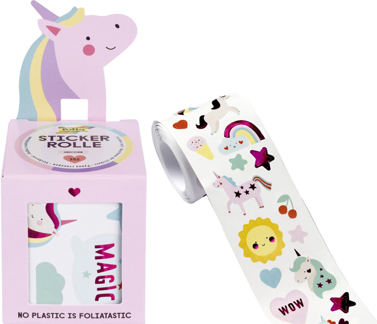 Eenhoorn-stickervellen op rol, 4 meter