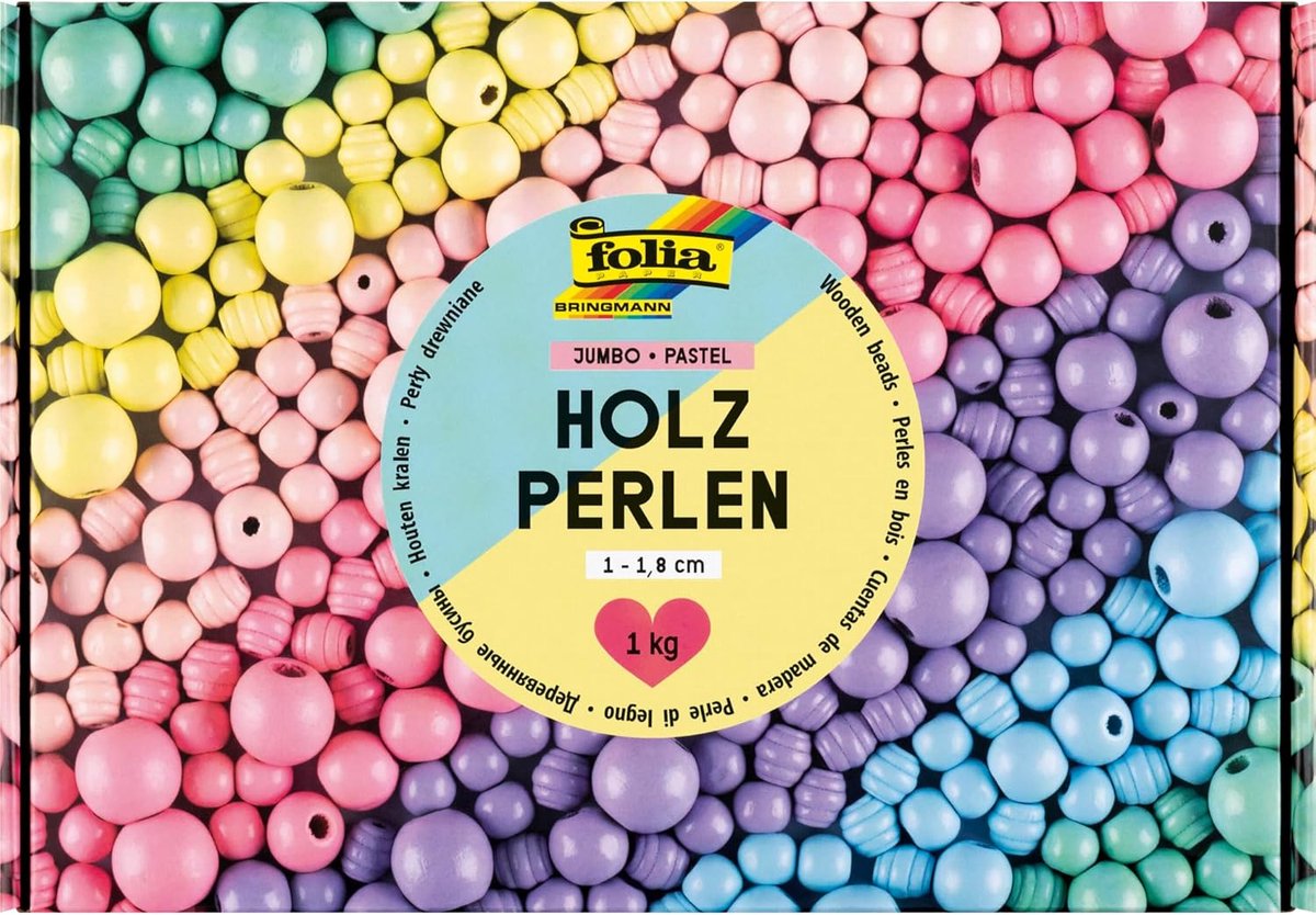 Folia 22993, Hout, Verschillende kleuren, Kralenmix, 2000 stuk(s)
