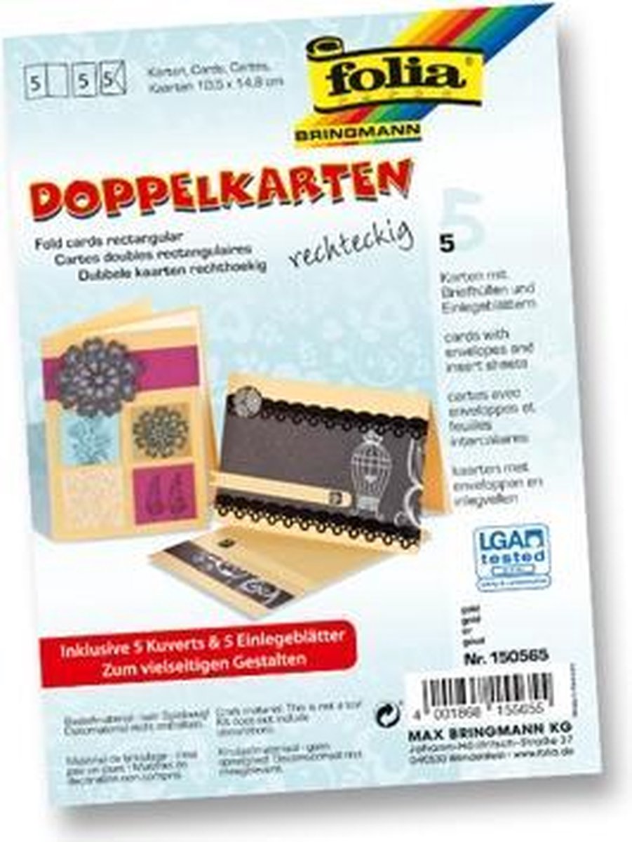 Folia Wenskaarten formaat 105 x 15 cm goud