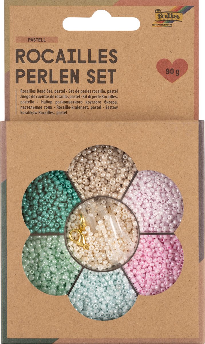 Folia kralen set pastel - creatieve sieraden maken voor kinderen.