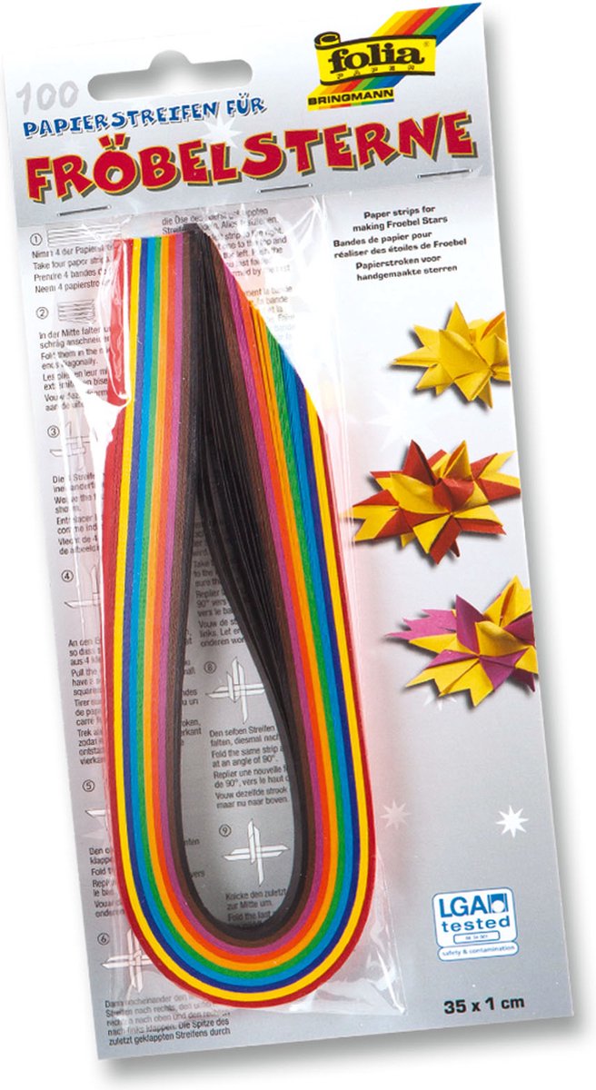 Hobbypakket - Paper strips for star making 130g/m2 35x1cm x100