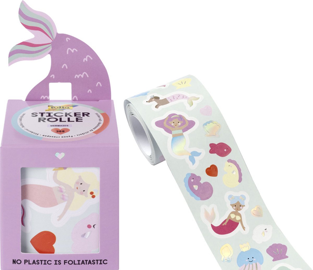 Zeemerminnen stickervellen op rol, 4 meter