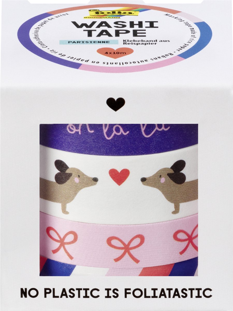 folia Decoratieve washi tape PARISIENNE, set van 4