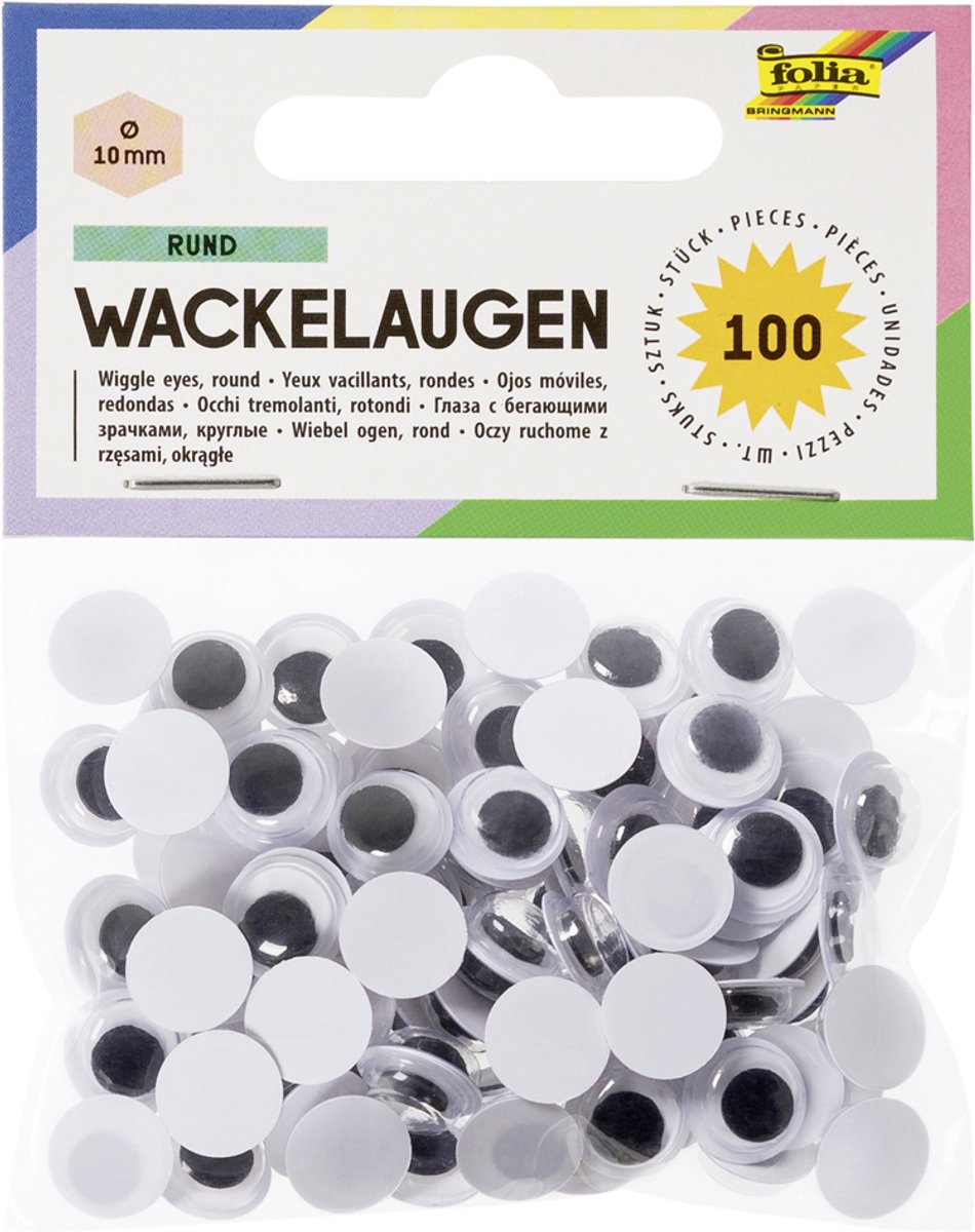 folia wiebelogen, rond, 10 mm, niet zelfklevend