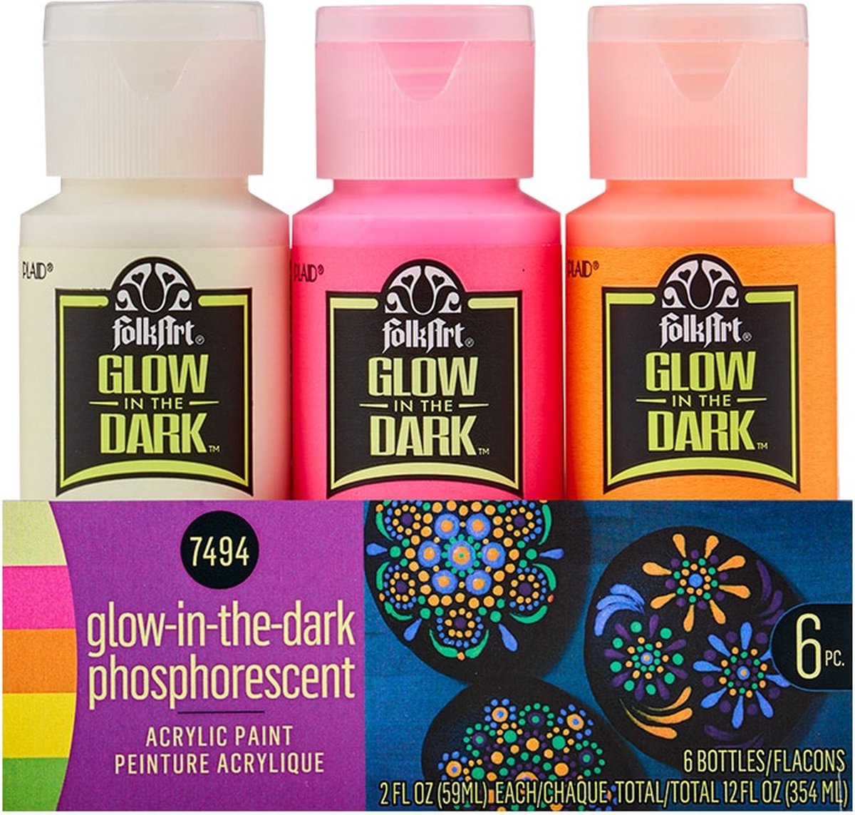 Folk Art Glow In The Dark set 6 flac