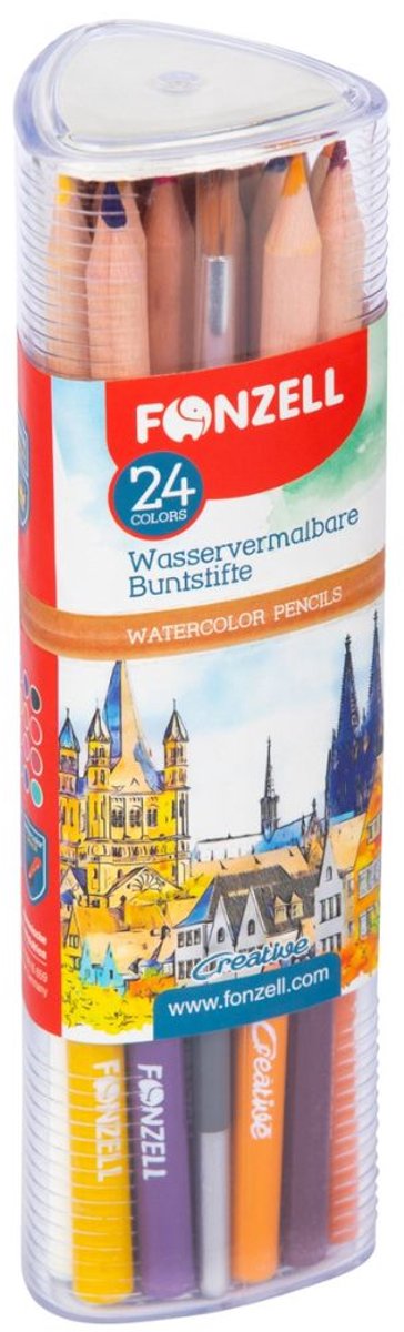 Fonzell Aquarel Potloden - Verschillende Kleuren - 3.3 mm - 24 Stuks