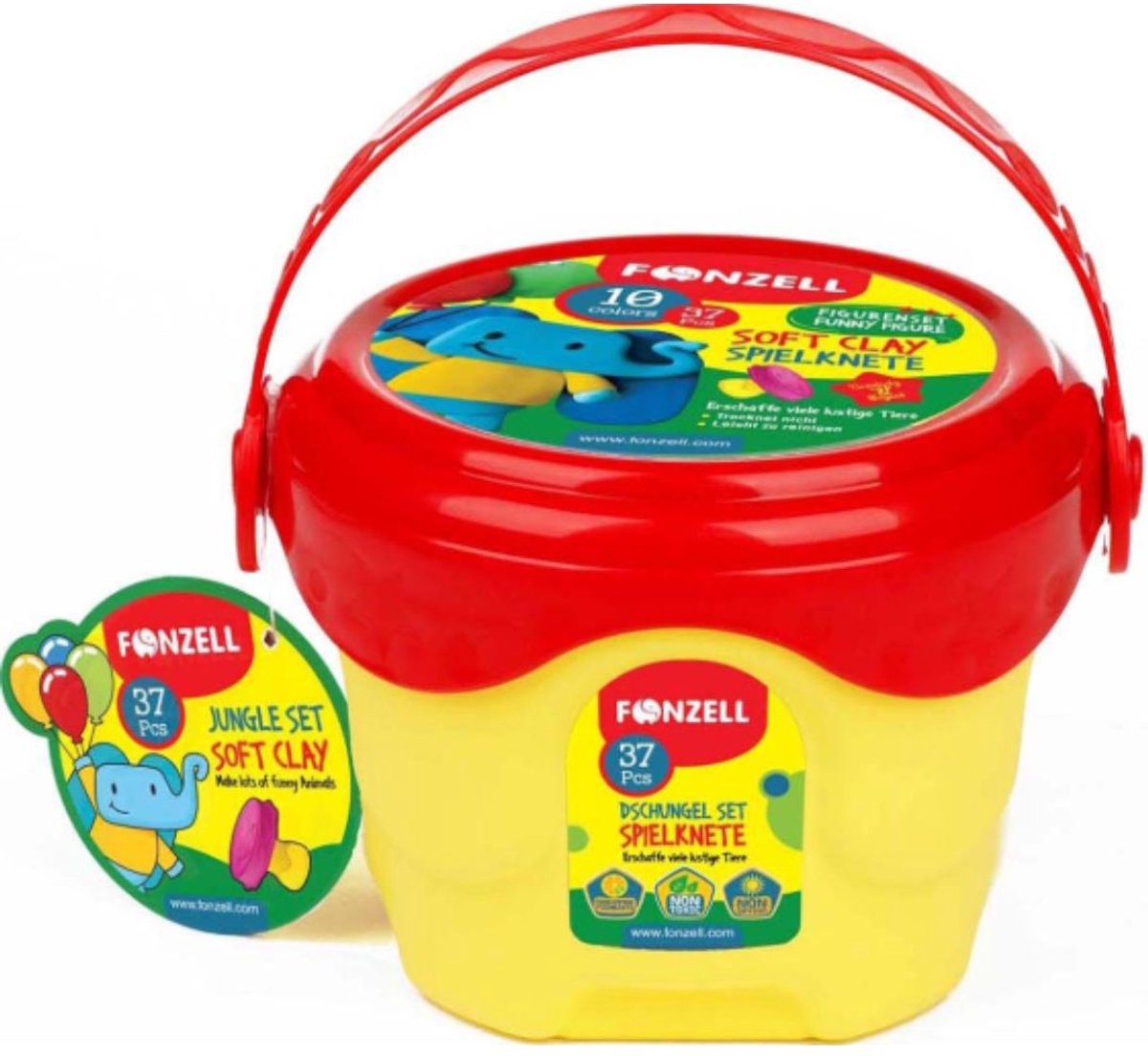 Fonzell Kinder Klei - Figurenset - Boetseerklei - 10 Verschillende Kleuren - 37 Onderdelen