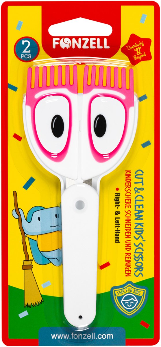 Fonzell Kinderschaar - Knippen en Opruimen - Schaar - 14.5 cm - Wit