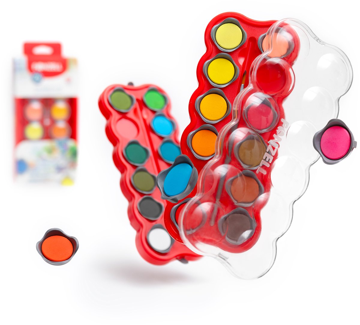 Fonzell Waterverf Set – 24 kleuren – levendige, mengbare en lichtechte waterverf