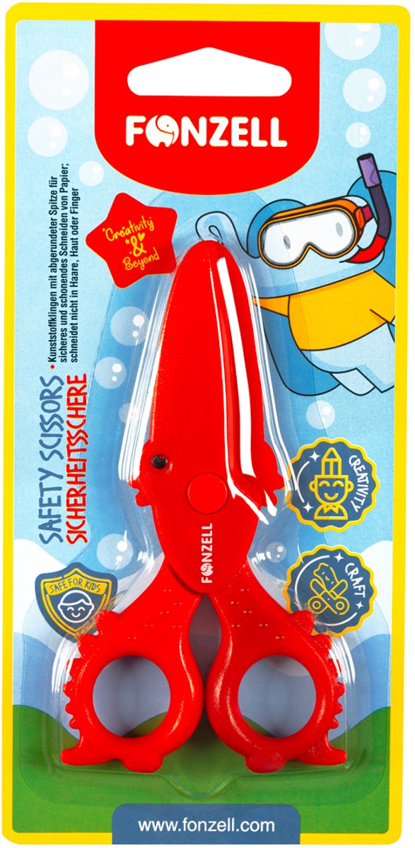 Fonzell veiligheidsschaar - Kinderschaar - 11,5 cm - Rood