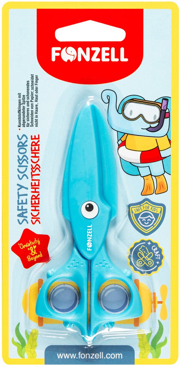 Fonzell veiligheidsschaar - Kinderschaar - 12 cm - Blauw