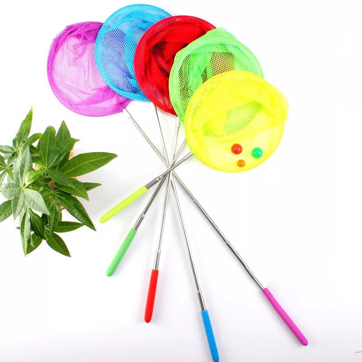 4x Vlindernet - Set van 4 - Rood, roze, blauw, paars - Vangnet - Visnet - Insectennet - Zwembad netje - Speelgoed net