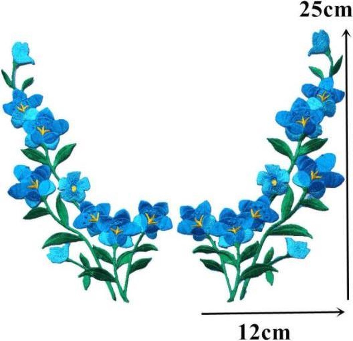 Applicatie bloem - patch - strijkembleem - 25 CM - Blauw