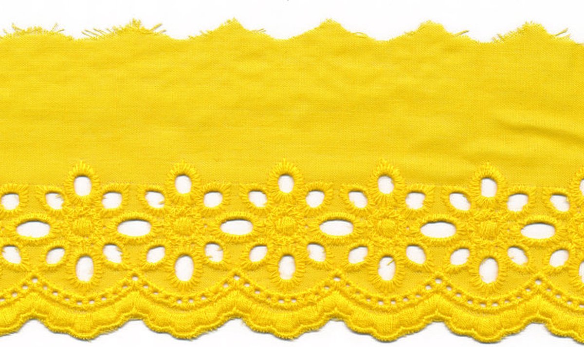 Broderie - Kant - Geel - 75mm - 3 meter