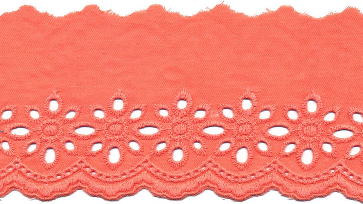 Broderie - Kant - Perzik - 75mm - 3 meter