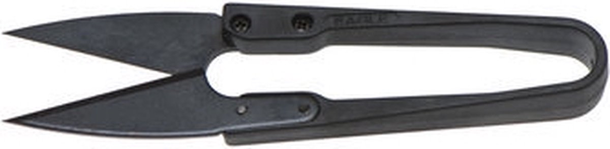 Draadschaar - stofschaartje - draadknipper - zwart - schaartje in blister - 10,5 cm