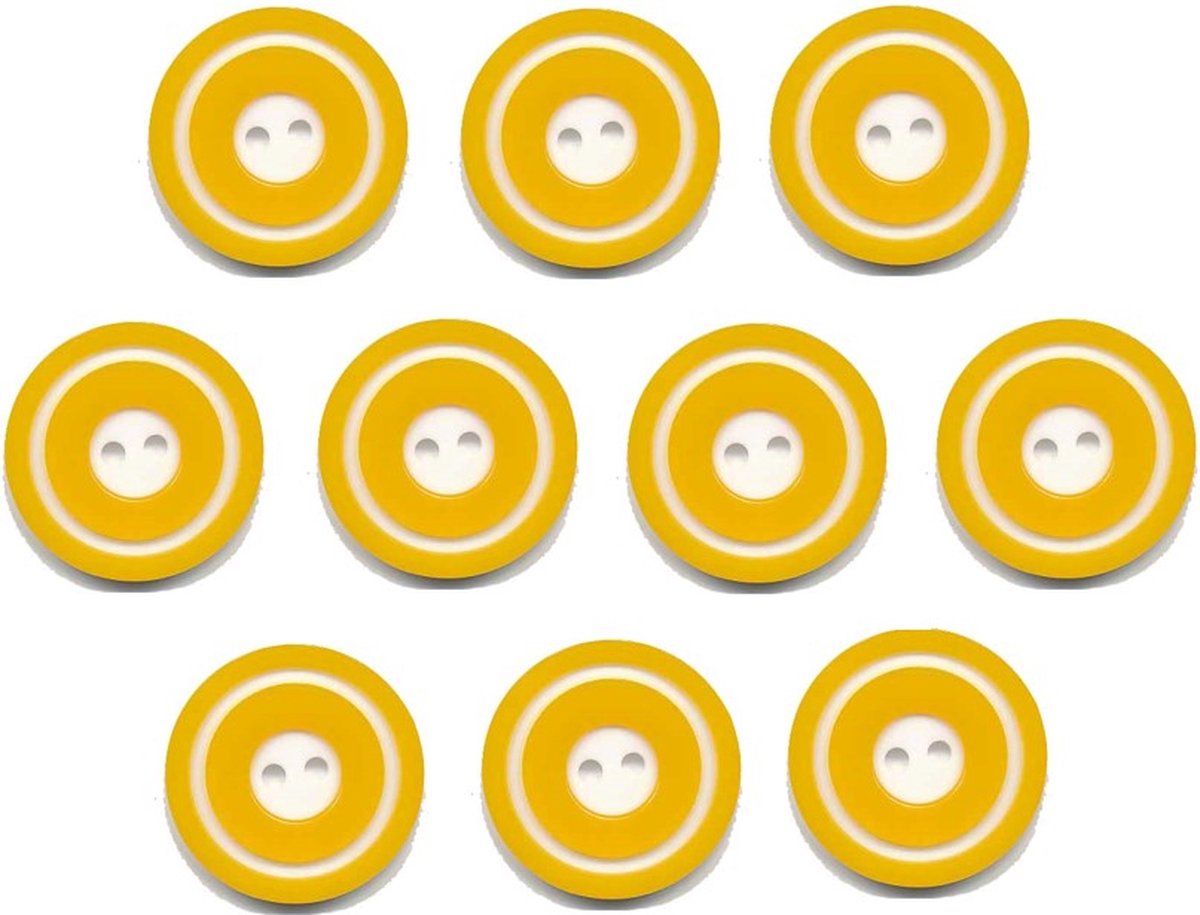   - Kunststof - Donut - geel - 15 mm - 10 stuks