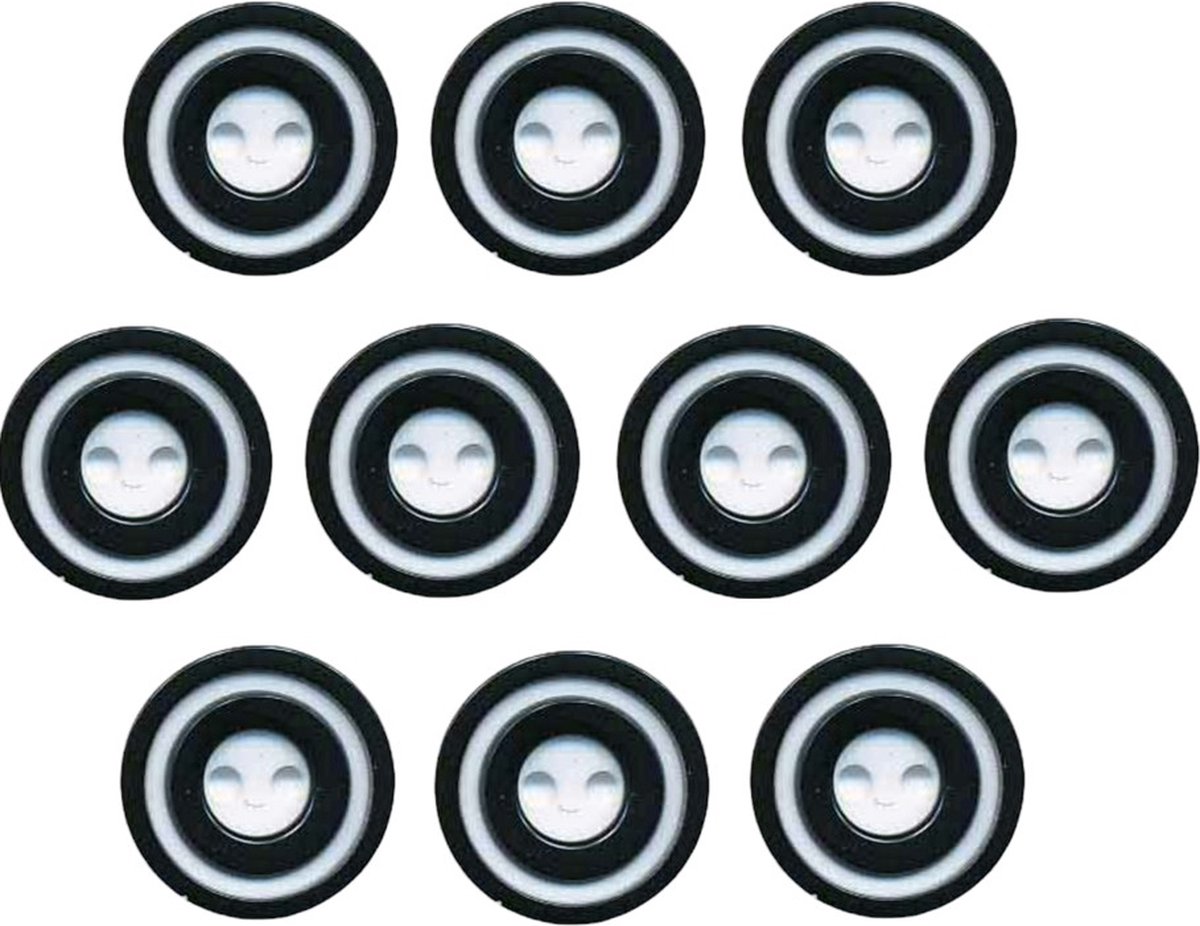   - Kunststof - Donut - zwart - 10 mm - 10 stuks