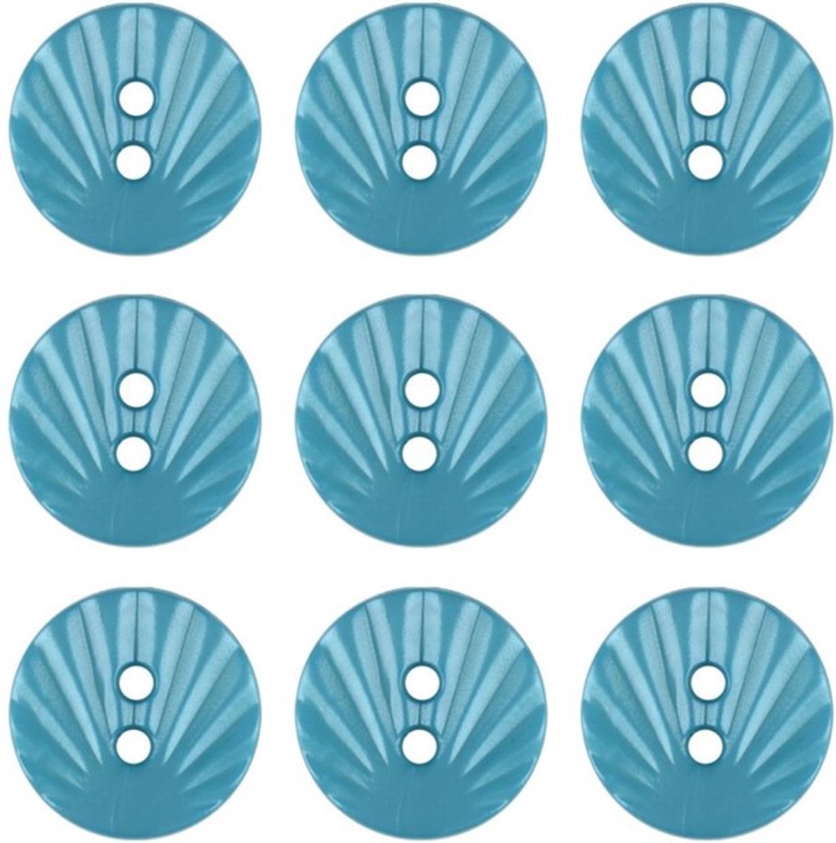   - Kunststof - ribbel - licht blauw - 13 mm - 10 stuks