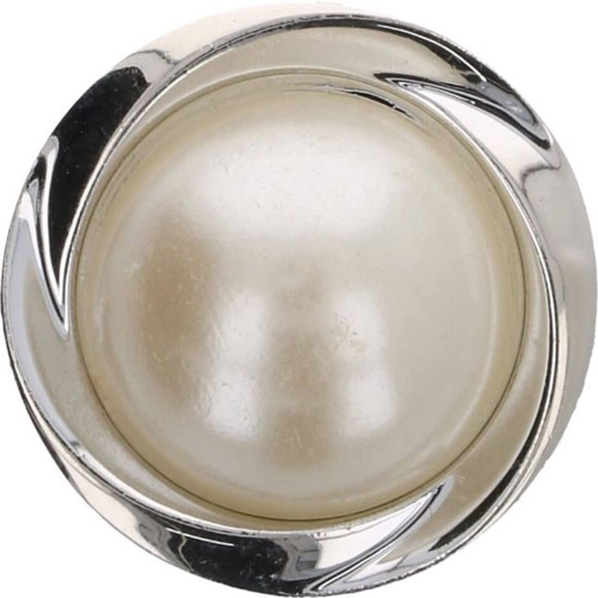   Kunststof - Parel - 15 mm - 10 stuks - Button - Achtersteekknoop - Zilver