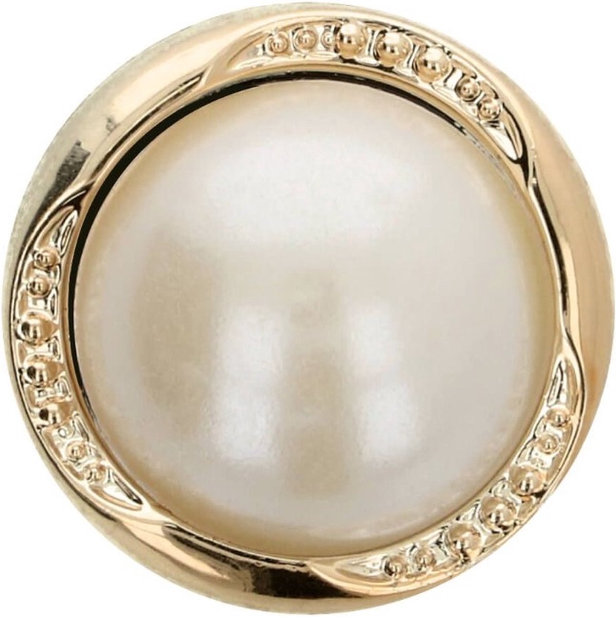   Kunststof - Parel - 17,5 mm - 10 stuks - Button - Achtersteekknoop - Goud