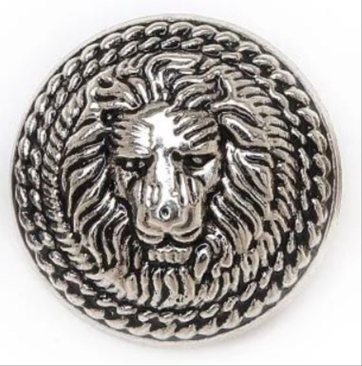 Knoop Metaal - Leeuw Zilver - 25 mm - 10 stuks - Button - Achtersteekknoop