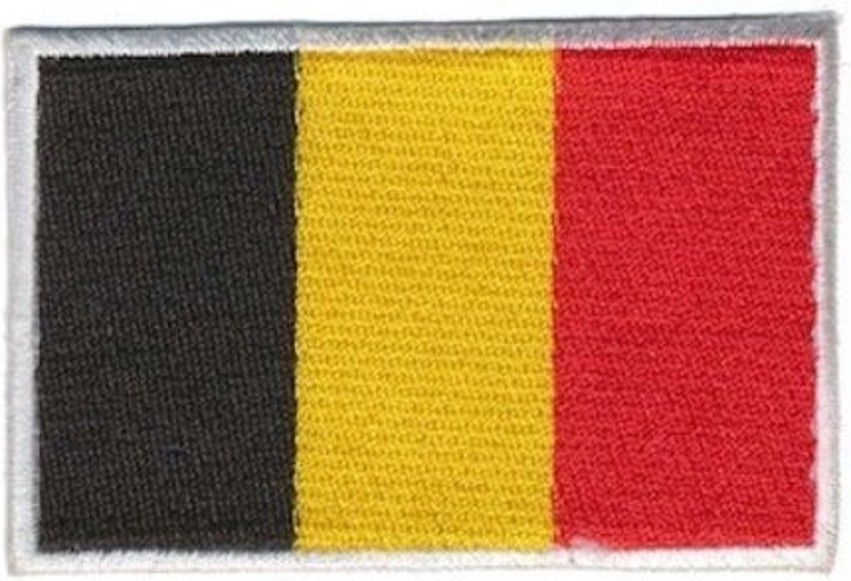Patch - Strijkembleem - Belgische vlag - 7 x 4,5 cm