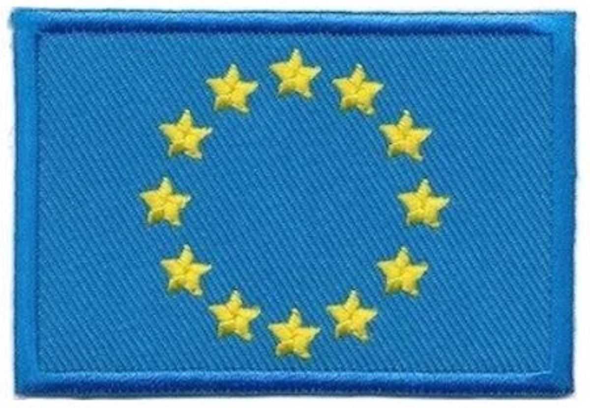 Patch - Strijkembleem - Europese Unie Vlag - 7 x 4,5 cm