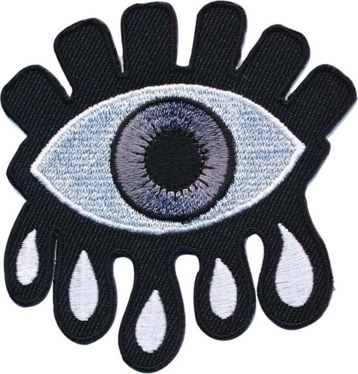 Patch - Strijkembleem - Oog met grijze pupil - 7 x 7