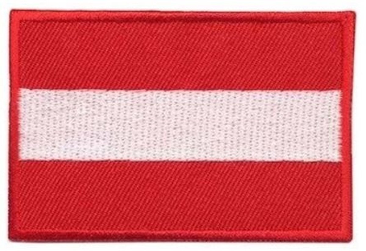Patch - Strijkembleem - Oostenrijkse vlag - 7 x 4,5cm