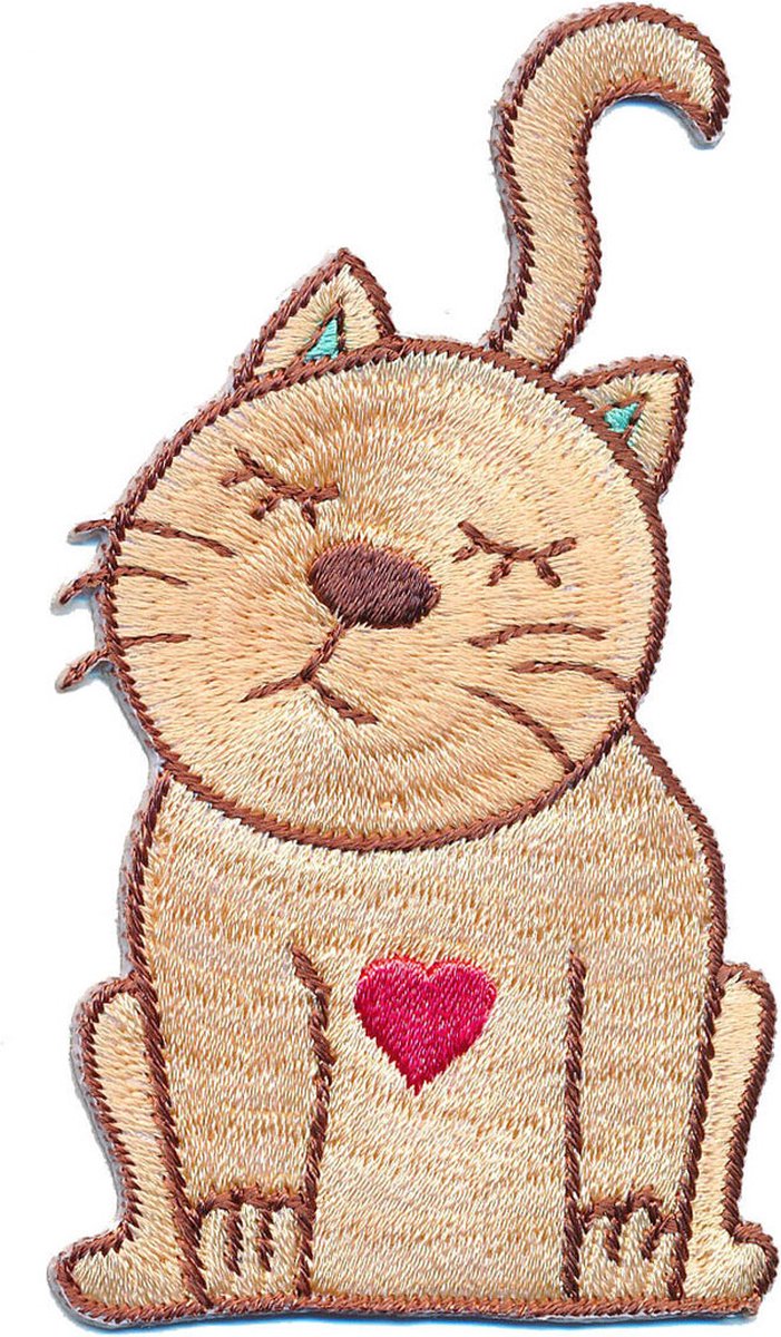 Poes Strijk Patch 5,5 x 9,5 cm - Strijkembleem - opstrijkbare applicaties