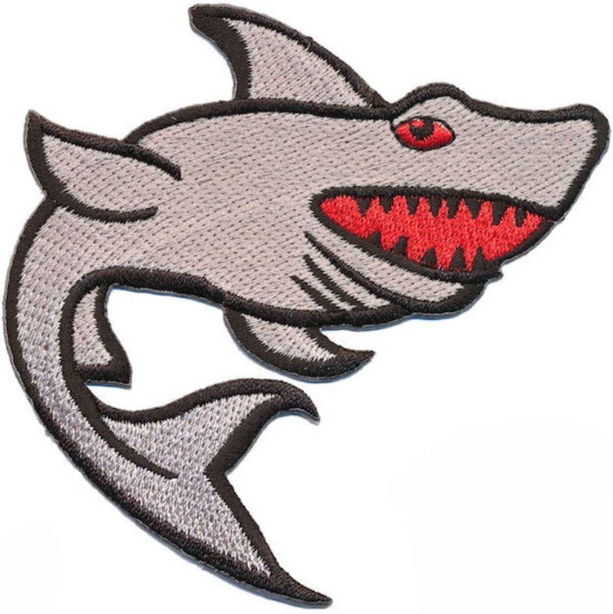 Strijkembleem - Patch - Haai - 10 x 10 cm
