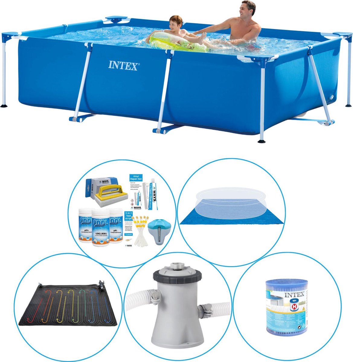 Frame Pool Rechthoekig 260x160x65 cm - 6-delig - Zwembad Plus Accessoires