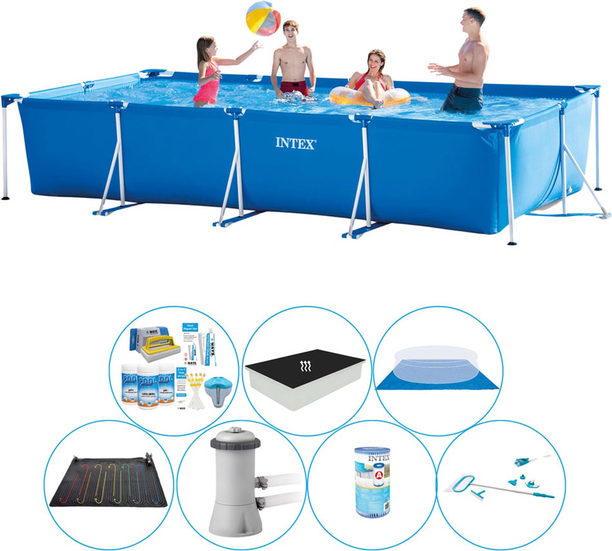 Zwembad Super Set -  Frame Pool Rechthoekig 450x220x84 cm