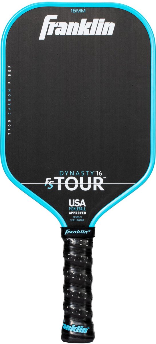 Franklin Pickleball Paddle - FS Tour Dynasty Blauw 16mm - Carbon Fiber.