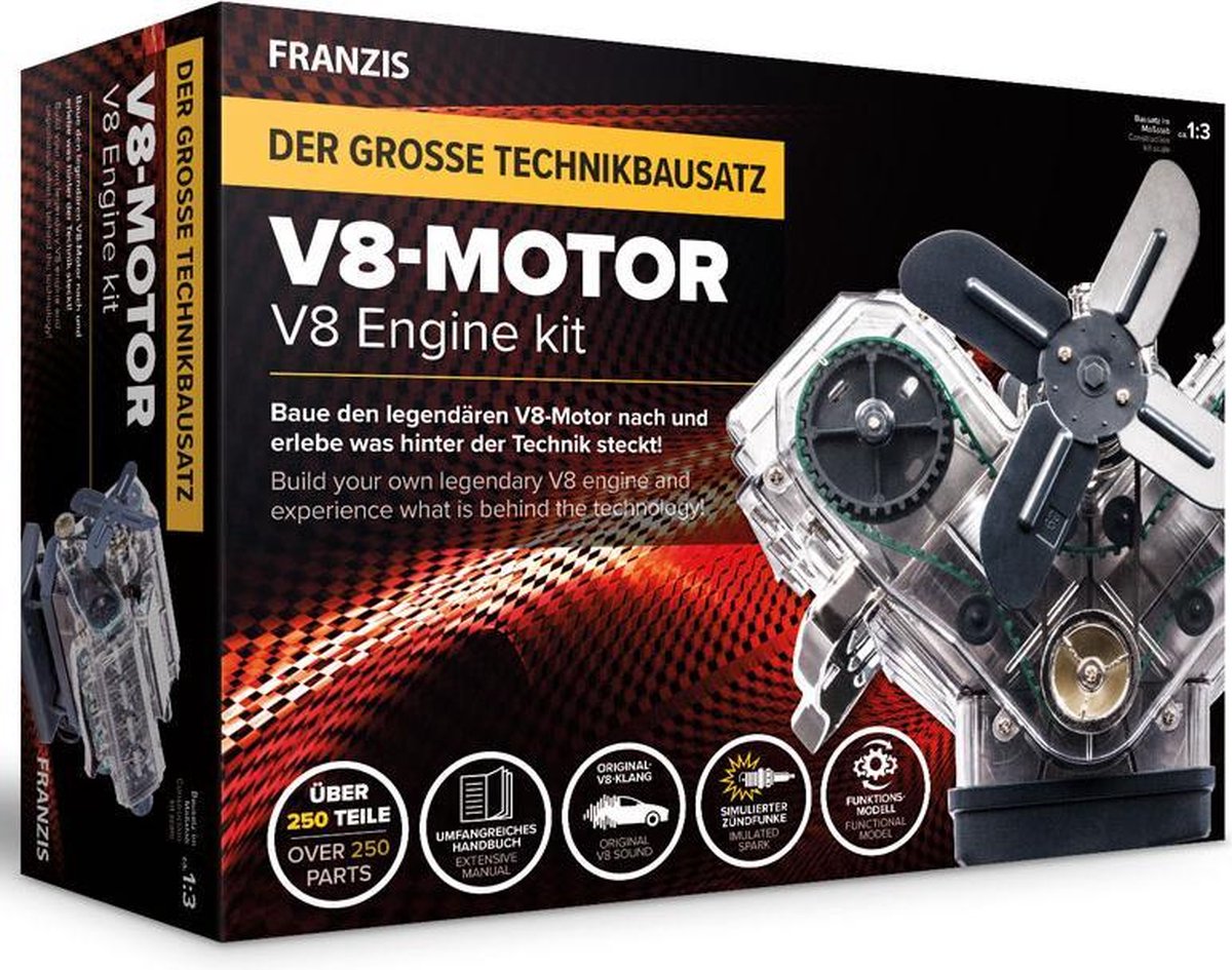 Franzis modelbouwpakket V8 Motor ca. 250 onderdelen