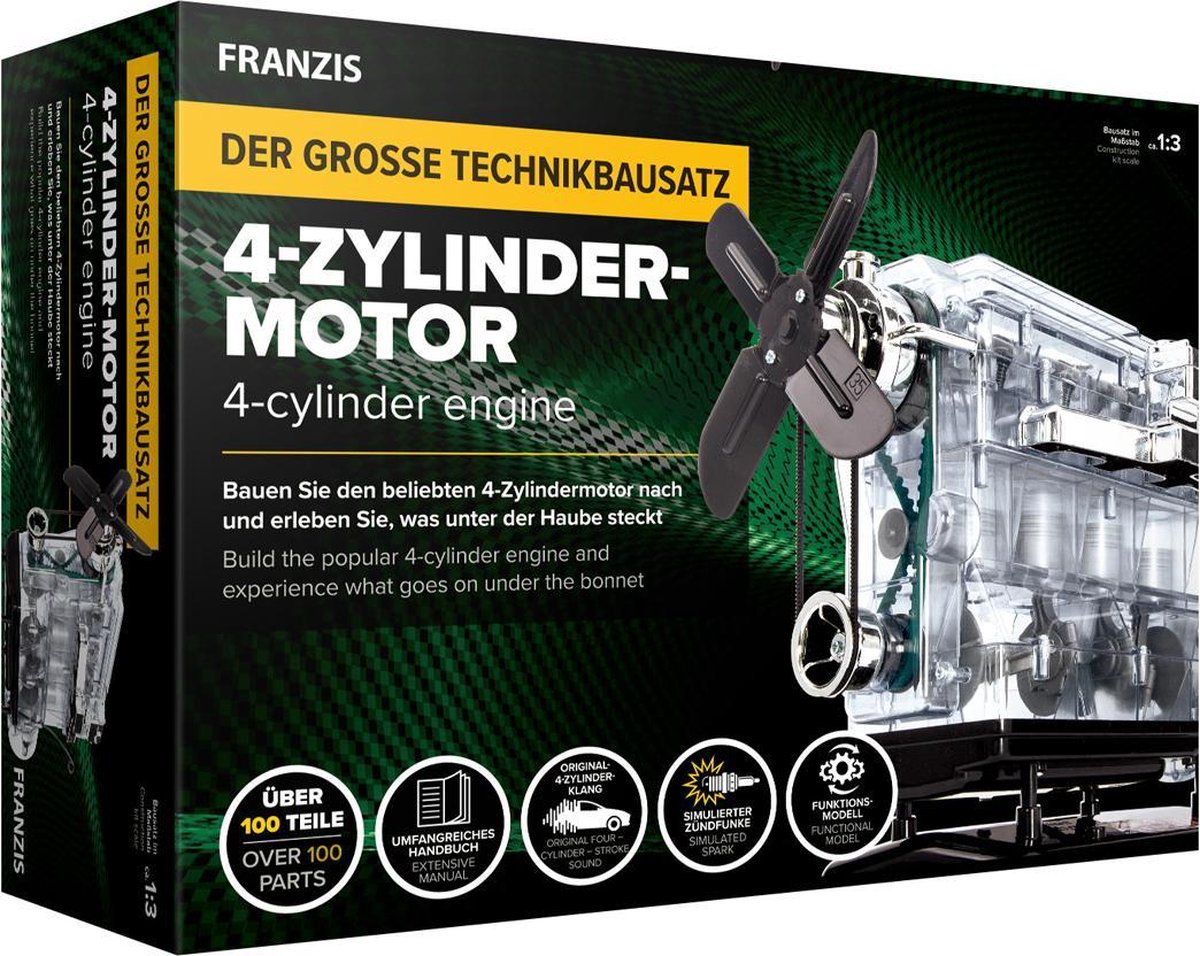 Franzis modelbouwpakket kunststof 4-Cylinder motor