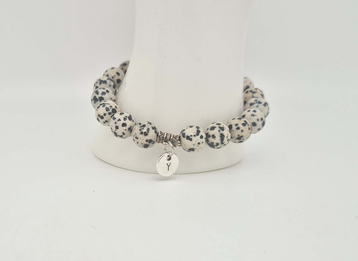 Handgemaakte natuursteen armband met hanger 