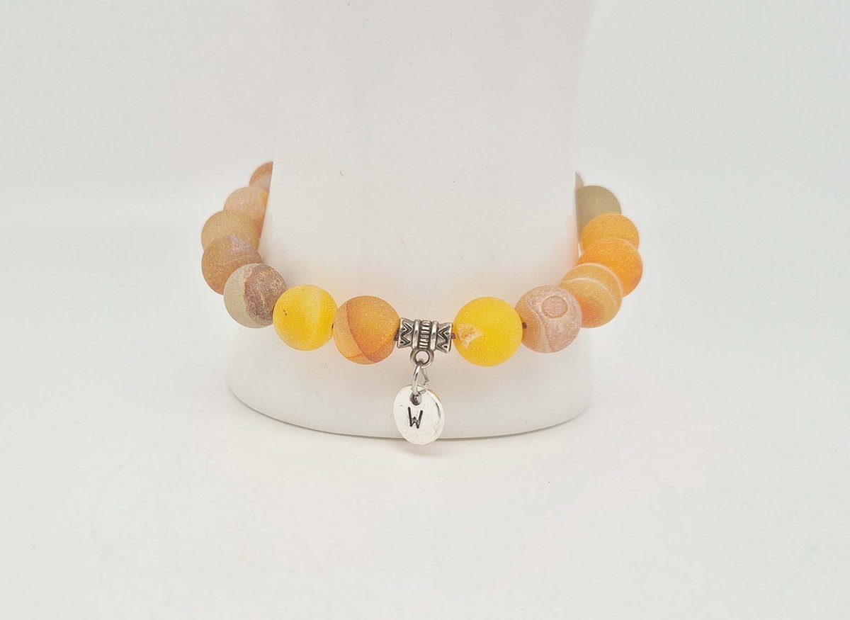 Handgemaakte natuursteen armband met hanger 