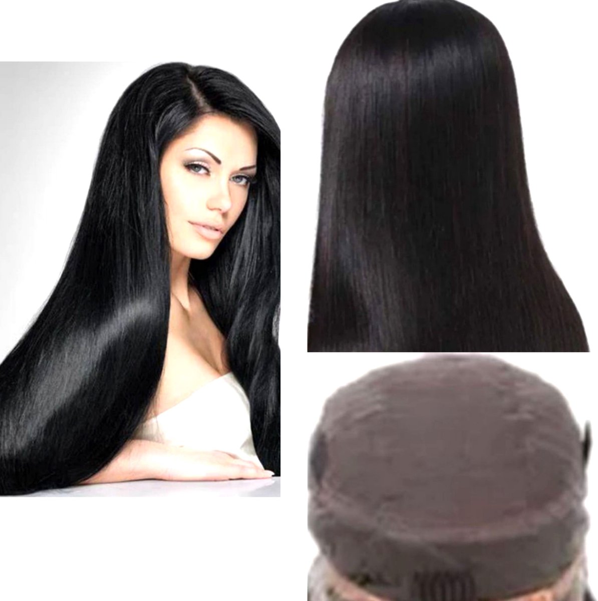 Braziliaanse Remy pruik- 26 inch donkerbruine steil 360 Full lace -Pre Geplukt-echt menselijke haren- real human hair- 360 lace frontaal wig