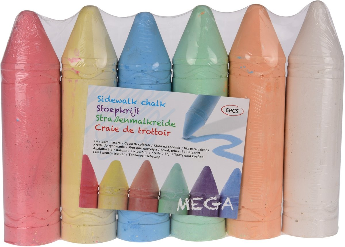 Free And Easy Stoepkrijt Megaset 6-delig 20 Cm