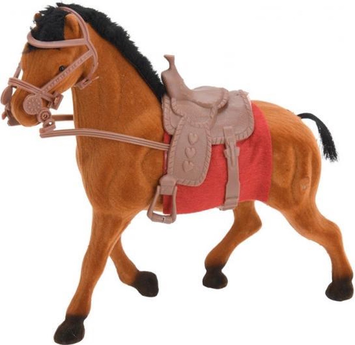 paard met zadel 17 cm bruin