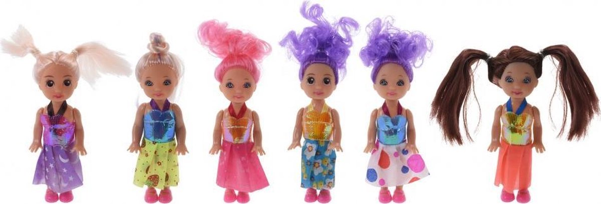 tienerpoppen Princess Dolls 10 cm 6 stuks